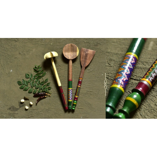 Rasoi ✯ Kutch lacquer ladles { Set of Three} ✯ 3